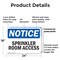 Signmission Sprinkler Room Access, 24 in W x Rectangle, Plastic OS-2PACK-NS-P-1824-L-18405 - alternate 2